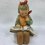 M.I. Hummel 14/B Girl, Book Worm Bookends,  Arbeitsmuster Red X, PW 11./62, Tmk 3