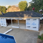 Pool House July 2024 Start Removing New Roof Shingles