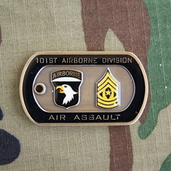 Challenge Coin, 101st Airborne Division (Air Assault), Division Command Sergeant Major, DCSM Marvin L. Hill, Dog Tag