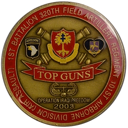 101st Airborne Division (Air Assault), 320th Field Artillery Regiment "Top Guns" (♥), 1st Battalion