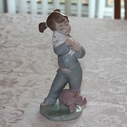 ‎‎NAO by Lladro Girl Child with Lamb and Elephant 1990