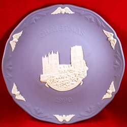 Wedgwood Christmas Plate 1990 Durham Cathedral