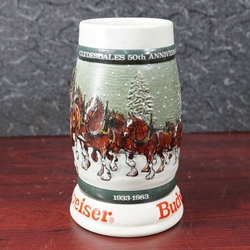 Beer Stein, Anheuser-Busch, CS57 Budweiser Holiday 1982, Type 1