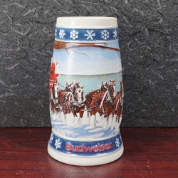 Beer Stein, Anheuser-Busch, CS263 Budweiser Holiday 1995, Type 1