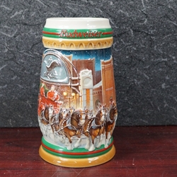 Beer Stein, Anheuser-Busch, CS313 Budweiser Holiday 1997, Type 1