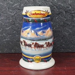 Beer Stein, Anheuser-Busch, CS416 Budweiser Holiday 2000, Type 1