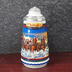 Beer Stein, Anheuser-Busch, CS529 Budweiser Holiday 2002, Signature Edition, Type 1