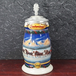 Beer Stein, Anheuser-Busch, CS416 Budweiser Holiday 2000, Signature Edition, Type 1