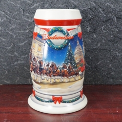 Beer Stein, Anheuser-Busch, CS455 Budweiser Holiday 2001, Type 1