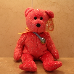 2003, July, Decade (Pink), Bear, Beanie Baby Of The Month (BBOM), Type 1, 2003 ©