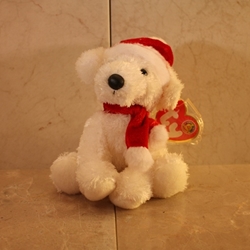 2007, December, Puppy Claus, Beanie Baby Of The Month (BBOM), Type 1, 2007©