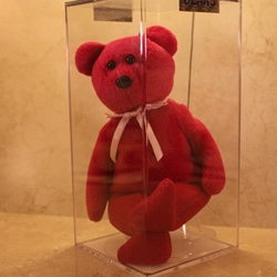 Teddy (magenta, new face), Bear, 2nd Generation, Type 1, 1st Tush Tag