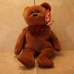 Teddy (Brown, New Face), 4th Gen Swing Tag, 4th Gen Tush Tag, 1993 ©, PVC