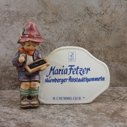 M.I. Hummel 460 Goebel Authorized Retailer Plaque, Personalized Plaques, Maria Fetzer, Nürnberger, Tmk 7