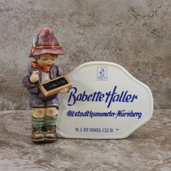 M.I. Hummel 460 Type 10, Personalized Plaques Tmk 7, Babette Haller, Nürnberg, Type 1