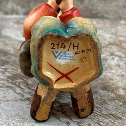 M.I. Hummel 214 H Nativity Set, Shepherd Boy, Arbeitsmuster, Color, Red X, Ki = Franz Kirchner 10/71, Tmk 4