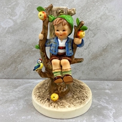 M.I. Hummel 677 Apple Tree Boy, Candle Stick Holder Tmk 6, Type 2