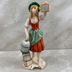 Goebel Figurine, Bachmann, GIRL WITH BIRDCAGE FR32, Tmk 4, Type 1