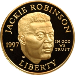 1997 Jackie Robinson 50th Anniversary Legacy Set-$5 Gold Coin Set, 3 Each