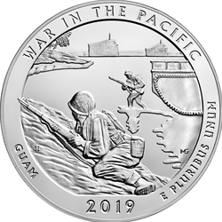 2019 ATB 5 Oz 999 Fine Silver Coin, War in the Pacific National Historical Park