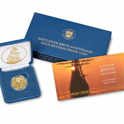 2020 Mayflower 400th Anniversary Gold Reverse Proof Coin, 1 Each
