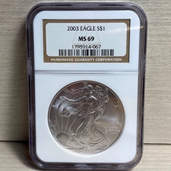 2003 American Eagle Silver One Ounce Certified / Slabbed MS69