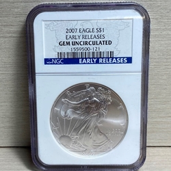 2007 American Eagle Silver One Ounce Certified / Slabbed GEM