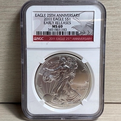 2011 American Eagle Silver One Ounce Certified / Slabbed MS69 - 183