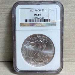 2003 American Eagle Silver One Ounce Certified / Slabbed MS69