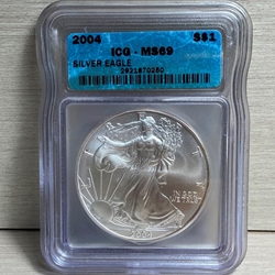 2004 American Eagle Silver One Ounce Certified / Slabbed MS69