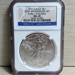 2011 American Eagle Silver One Ounce Certified / Slabbed MS69 - 059