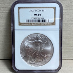 2000 American Eagle Silver One Ounce Certified / Slabbed MS69