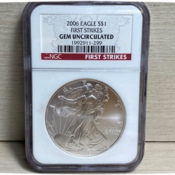 2006 American Eagle Silver One Ounce Certified / Slabbed GEM -229