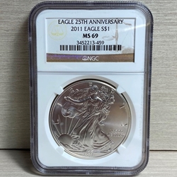 2011 American Eagle Silver One Ounce Certified / Slabbed MS69 - 459