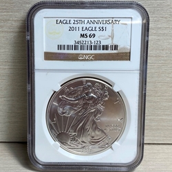 2011 American Eagle Silver One Ounce Certified / Slabbed MS69 - 123