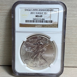 2011 American Eagle Silver One Ounce Certified / Slabbed MS69 - 486