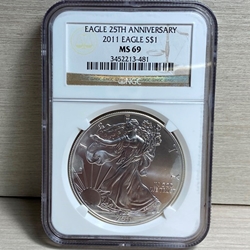 2011 American Eagle Silver One Ounce Certified / Slabbed MS69 - 481