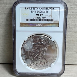 2011 American Eagle Silver One Ounce Certified / Slabbed MS69 - 480