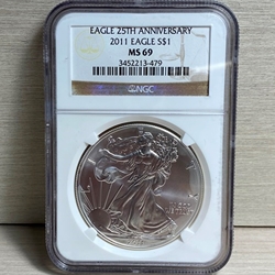 2011 American Eagle Silver One Ounce Certified / Slabbed MS69 - 479