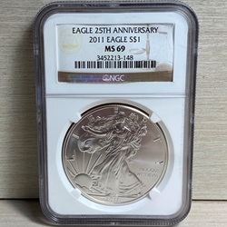 2011 American Eagle Silver One Ounce Certified / Slabbed MS69 - 148