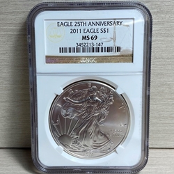 2011 American Eagle Silver One Ounce Certified / Slabbed MS69 - 147