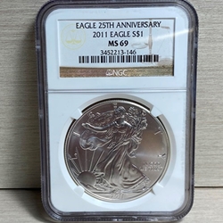 2011 American Eagle Silver One Ounce Certified / Slabbed MS69 - 146