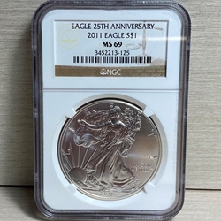2011 American Eagle Silver One Ounce Certified / Slabbed MS69 - 125