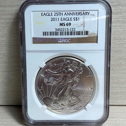 2011 American Eagle Silver One Ounce Certified / Slabbed MS69 - 122