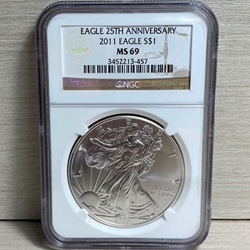 2011 American Eagle Silver One Ounce Certified / Slabbed MS69 - 457