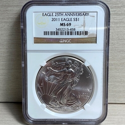2011 American Eagle Silver One Ounce Certified / Slabbed MS69 - 458