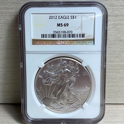2012 American Eagle Silver One Ounce Certified / Slabbed MS69 - 070