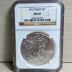 2012 American Eagle Silver One Ounce Certified / Slabbed MS69 - 073