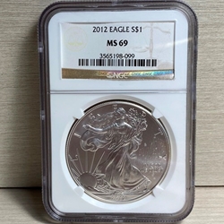 2012 American Eagle Silver One Ounce Certified / Slabbed MS69 - 099