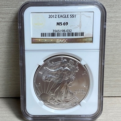 2012 American Eagle Silver One Ounce Certified / Slabbed MS69 - 032